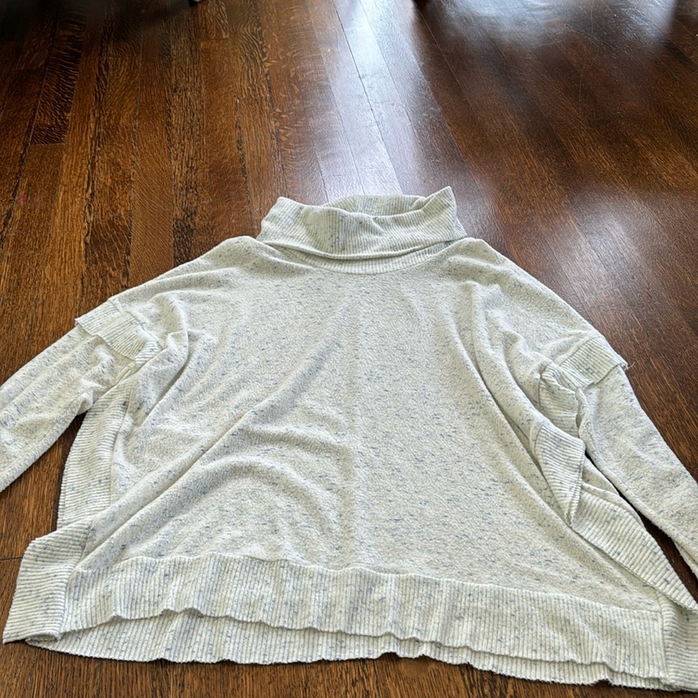 Super soft white with blue specks turtleneck sweater